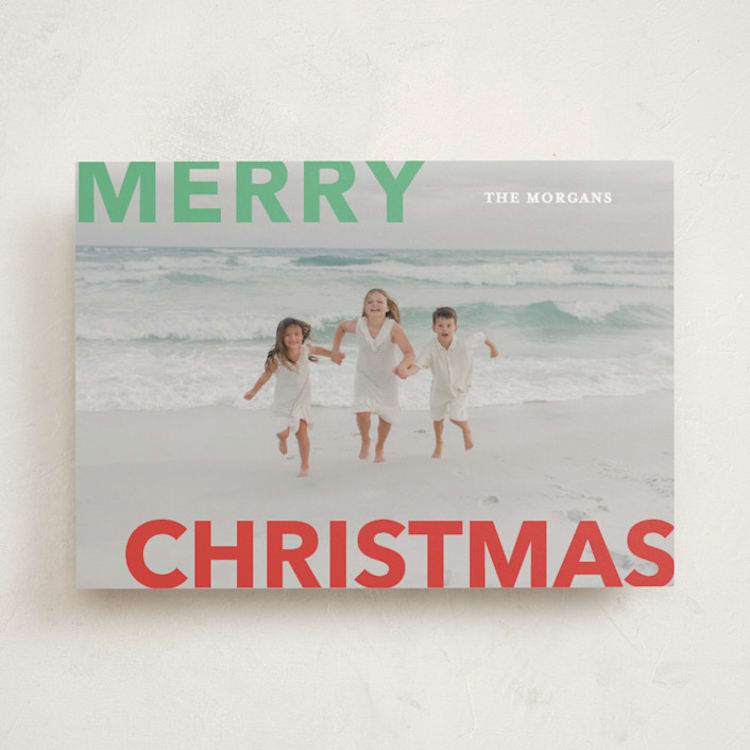 "Merry & Bold" - Holiday Cards in Elf Slipper by Angela Thompson - Front