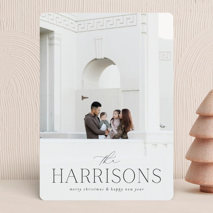 "Holiday Family Name" - Holiday Cards in Soot by Brooke Chandler - Front