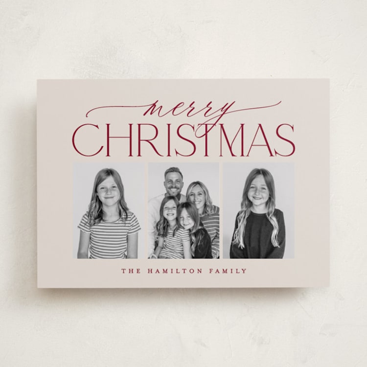 "Merry Christmas Trio" - Holiday Cards in Gingerbread by Brooke Chandler - Front