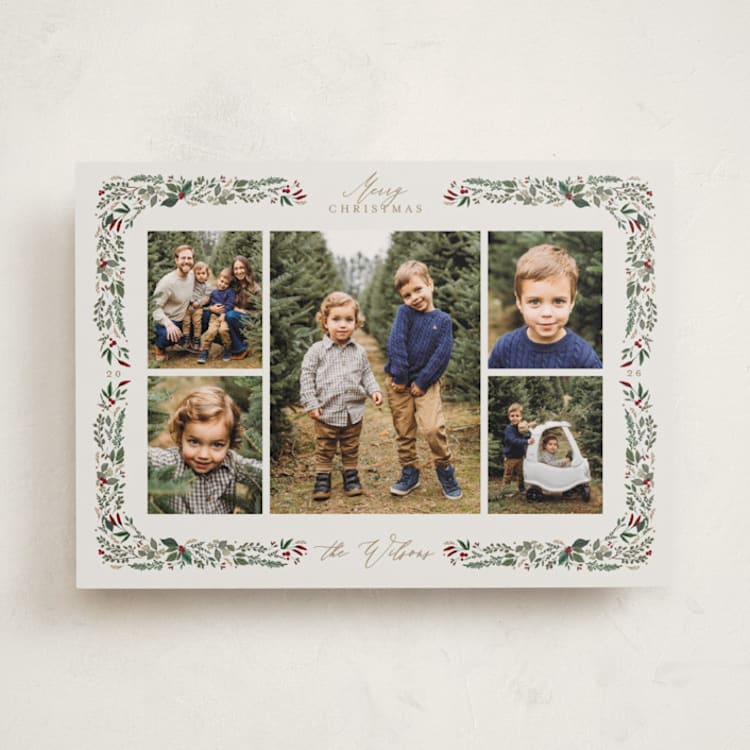 Holly & Pine Christmas Photo Cards by Susan Moyal | Minted