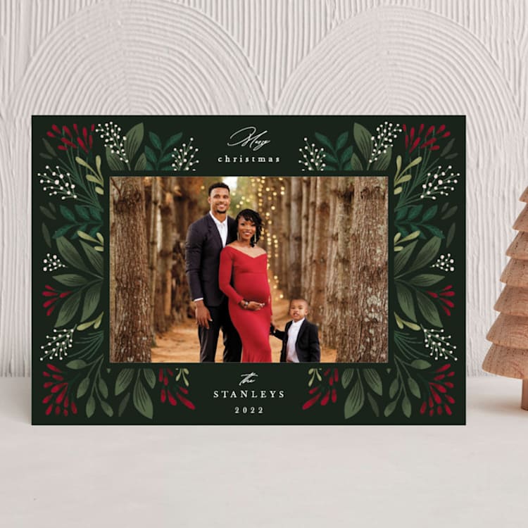 "Fleur" - Holiday Cards in Juniper by Mansi Verma - Front