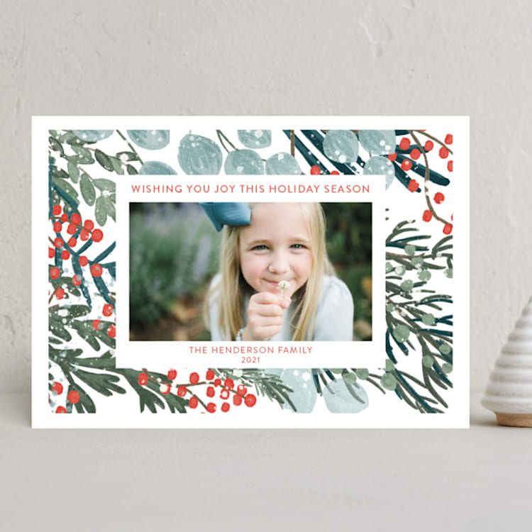 "Vintage Winterberry" - Holiday Cards in Gumdrop by Angel Walker - Front