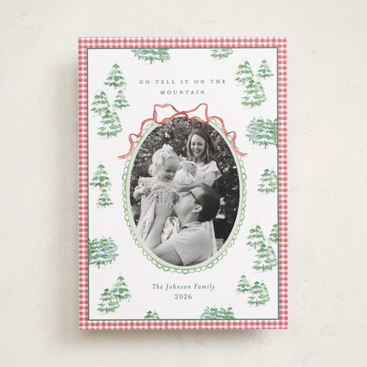 "Alpine" - Holiday Cards in Winter Rose by Bayberry Kate - Front