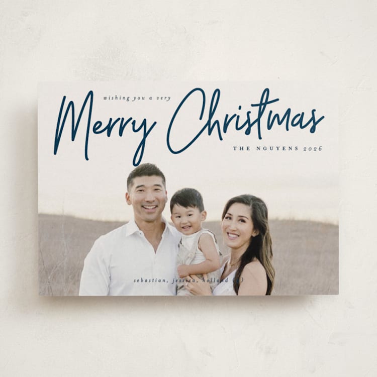 "A Signature Holiday" - Holiday Cards in Midnight by Liz Conley - Front