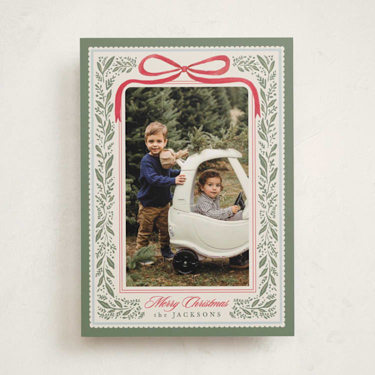 "sweet garland frame" - Holiday Cards in Sage by Karidy Walker - Front