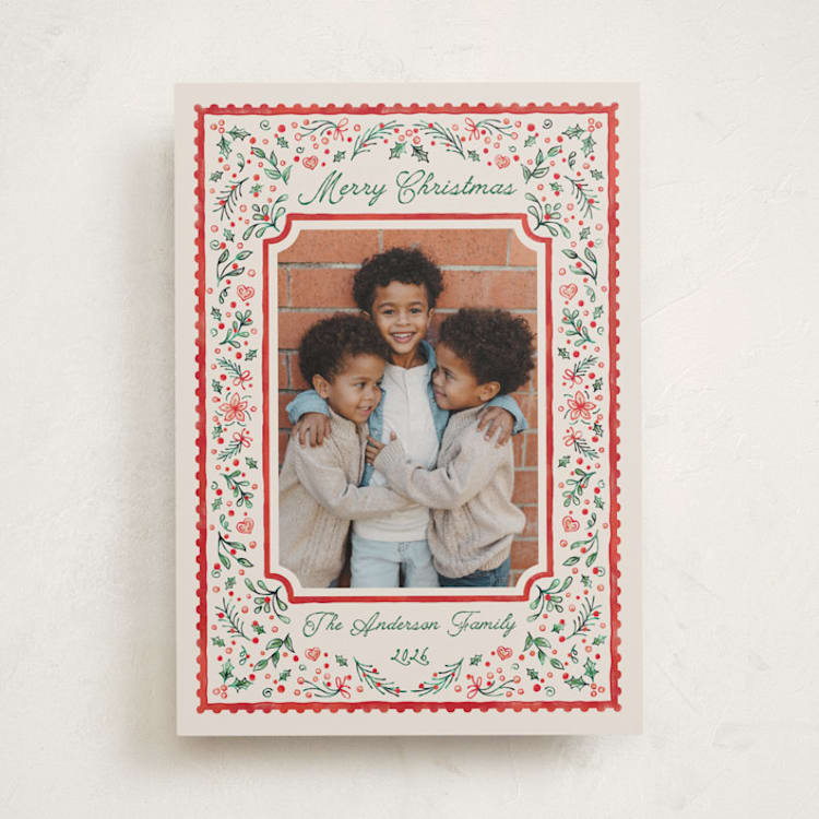 "Too Cute" - Holiday Cards in Berry by Paper Sun Studio - Front