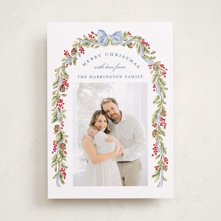 Classic Ribbon Christmas Photo Cards