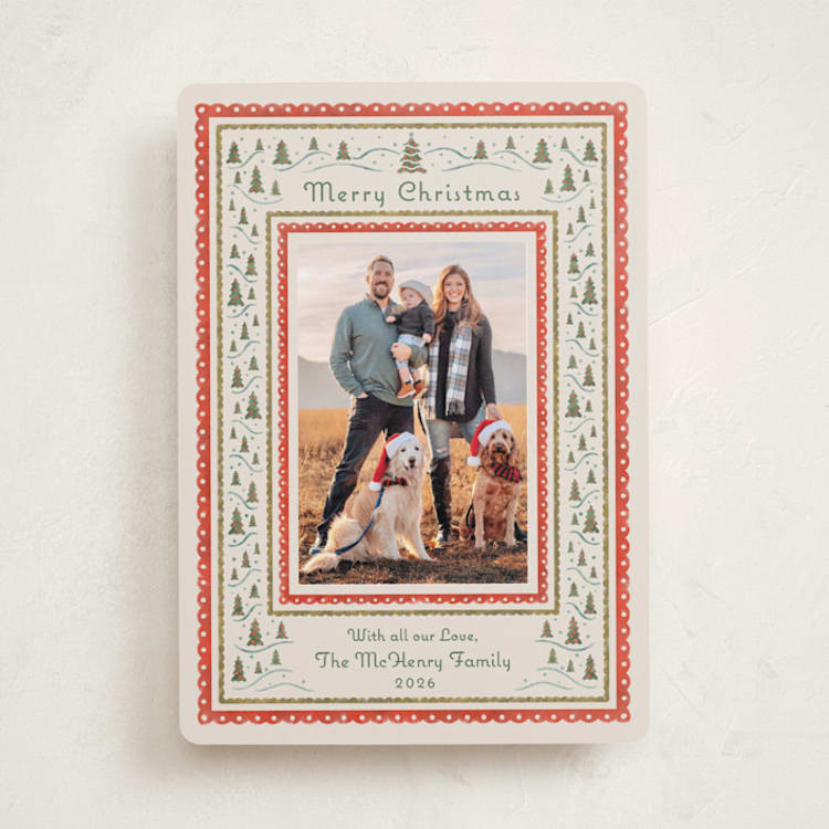 "Alpine" - Holiday Cards in Berry by Paper Sun Studio - Front