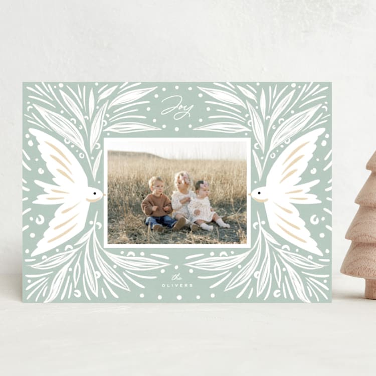 "Two Birds" - Holiday Cards in Juniper by Yuliya Evseeva - Front