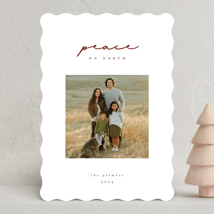 "Simply Peace" - Holiday Cards in Mulled Wine by Olivia Raufman - Front