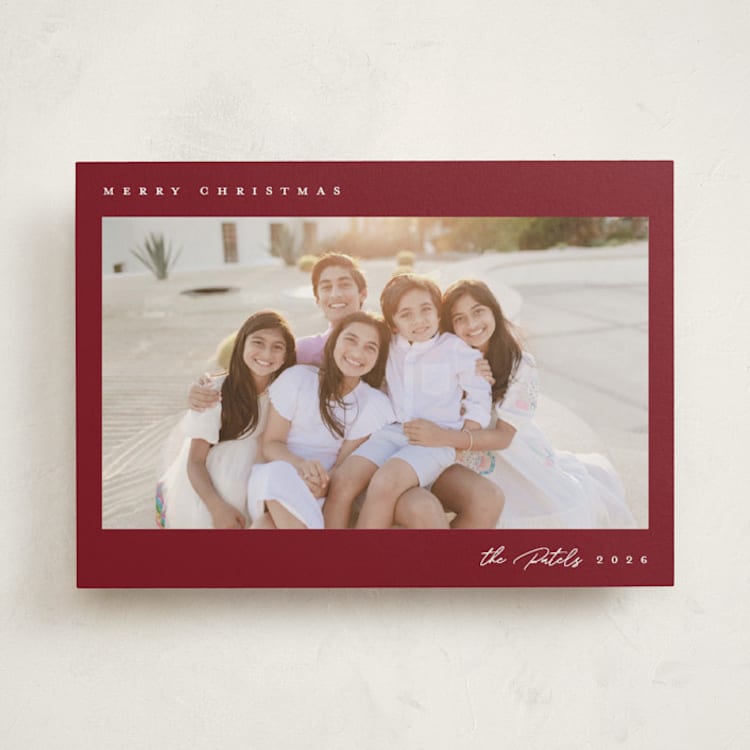 "Simply stated" - Holiday Cards in Cranberry by Emily Sabol Goss - Front