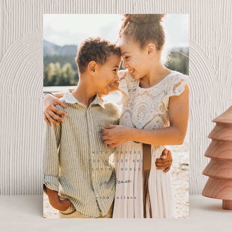 "in peace" - Holiday Cards in Coal by Sara Hicks Malone - Front