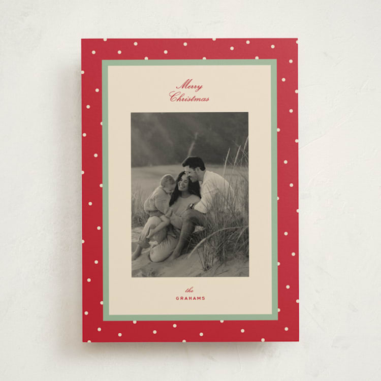 "festive polka" - Holiday Cards in Cranberry by Ellen Schlegelmilch - Front