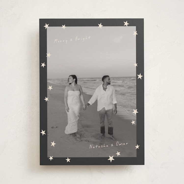 "Shine Bright" - Holiday Cards in Coal by Lisa McLean - Front