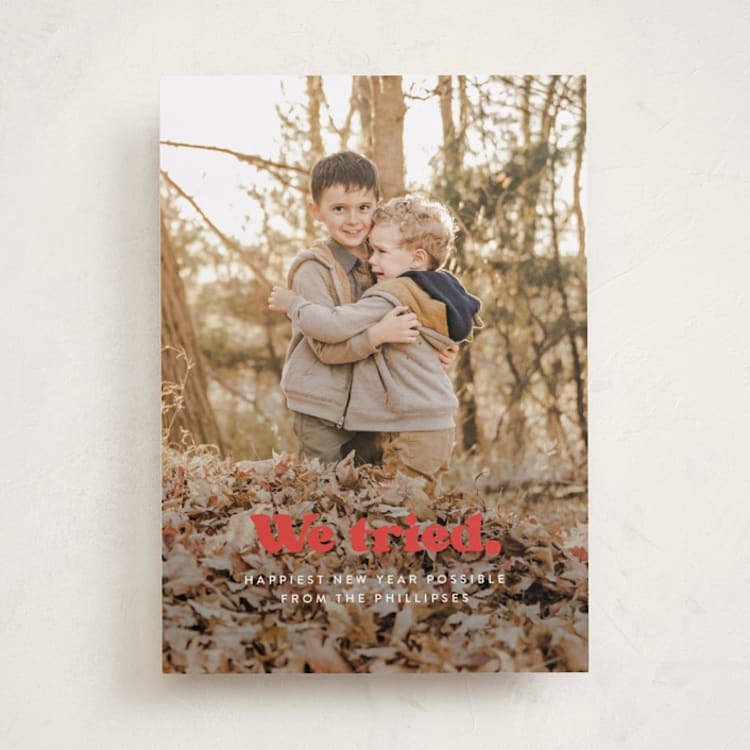 "We tried." - Holiday Cards in Jolly by Itsy Belle Studio - Front