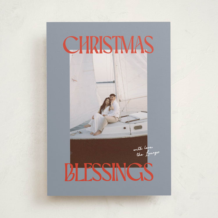 "Bold Blessings" - Holiday Cards in Sea by Ekko Studio - Front