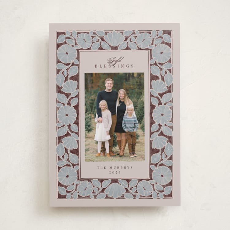 "mod meadow" - Holiday Cards in Winter Berry by Jen Owens - Front