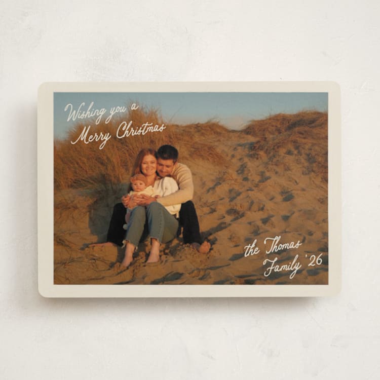 "Postcard Christmas" - Holiday Cards in Cream by Robert and Stella - Front