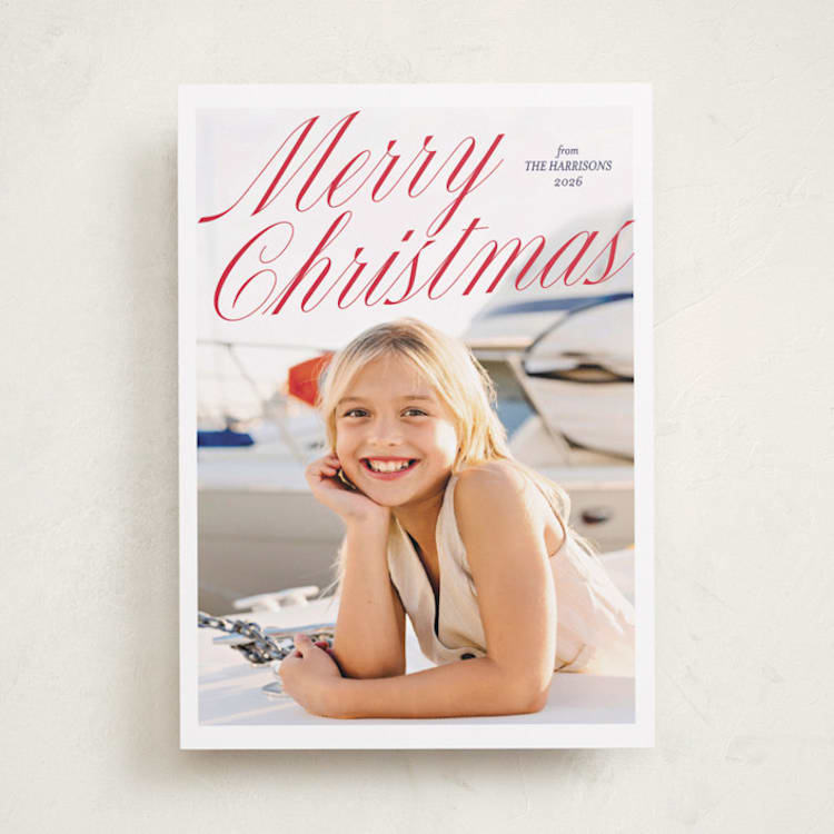 "Holiday Classic" - Holiday Cards in Berry by Maja Cunningham - Front