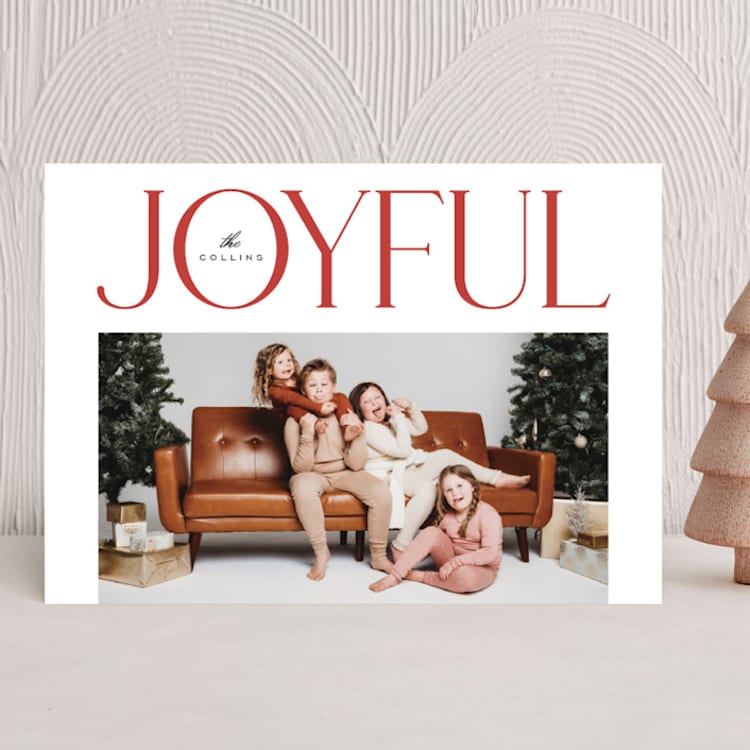 "More happy" - Holiday Cards in Santa Suit by Yuliya Evseeva - Front