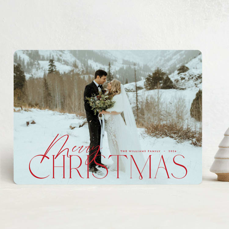 "Season's Greetings" - Holiday Cards in Pomegranate by Benita Crandall - Front