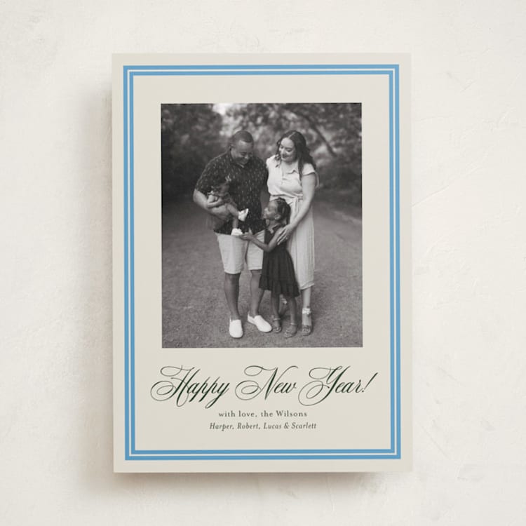 "Bari" - Holiday Cards in Pond by Megan Davis - Front