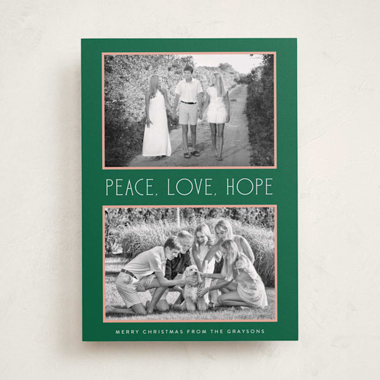 "Peaceful Pair" - Holiday Cards in Pine by Lindsay Megahed - Front