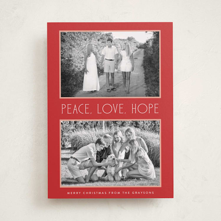 "Peaceful Pair" - Holiday Cards in Cinnamon by Lindsay Megahed - Front