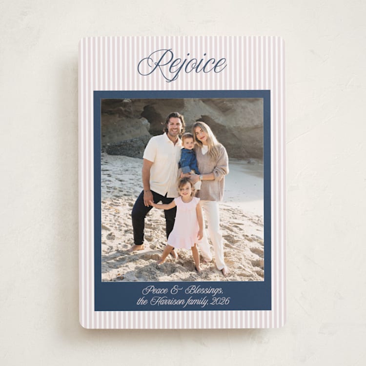 "Blessed Peace" - Holiday Cards in Aqua by Lottie Aldarwish - Front