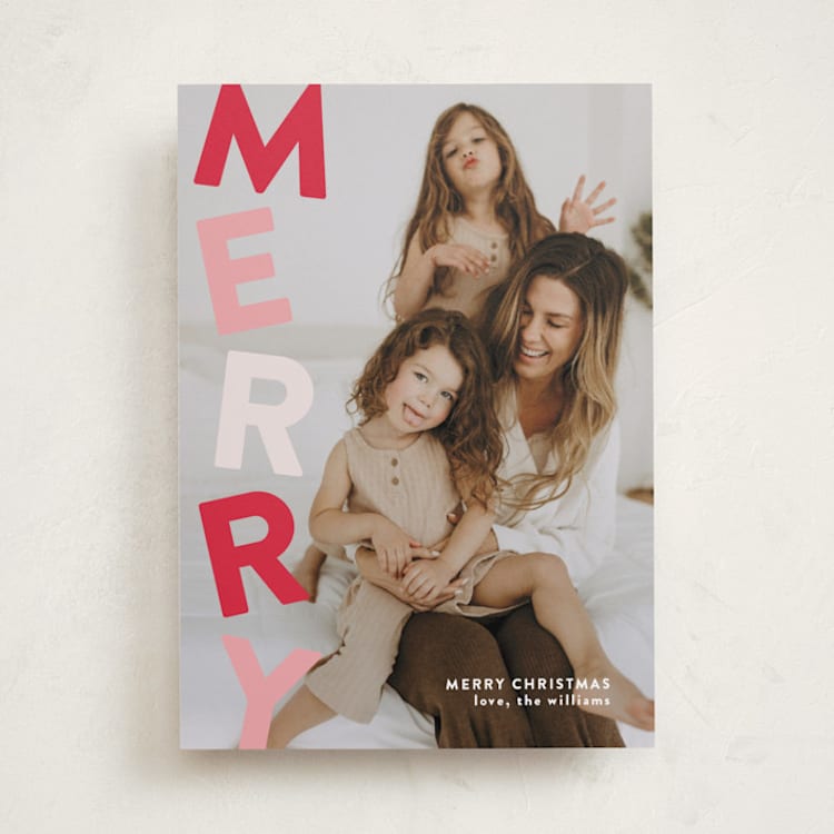 "Stacked" - Holiday Cards in Peppermint by Olivia Williams - Front