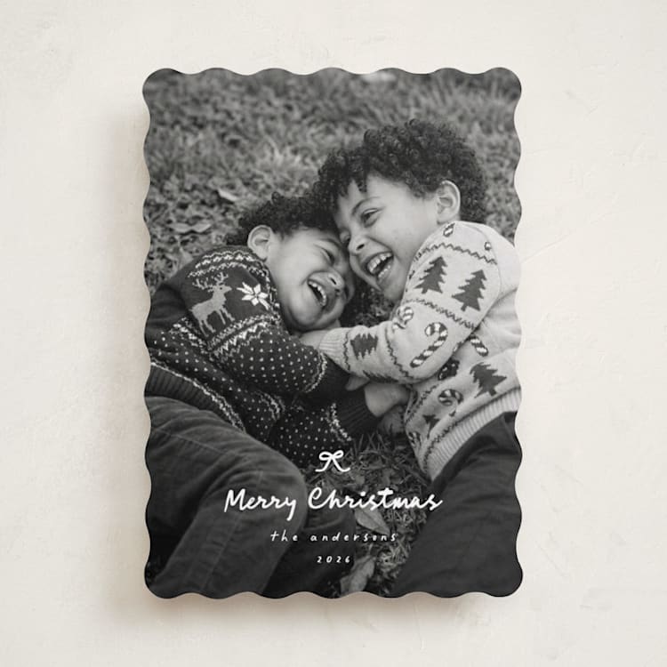 "Written Sentiment" - Holiday Cards in Snow by Ashley Iwafuchi - Front