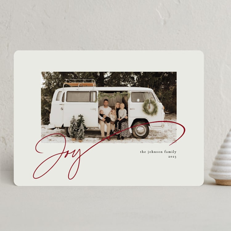 "Wishing You Joy" - Holiday Cards in Cream by Anne Ciotola - Front