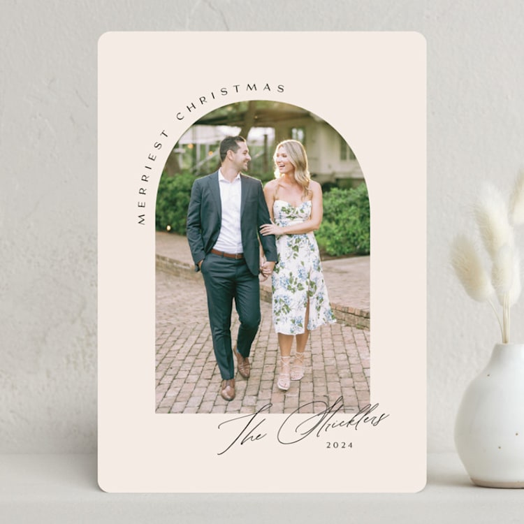 "Simplest Arch" - Holiday Cards in Ecru by Erica Krystek - Front