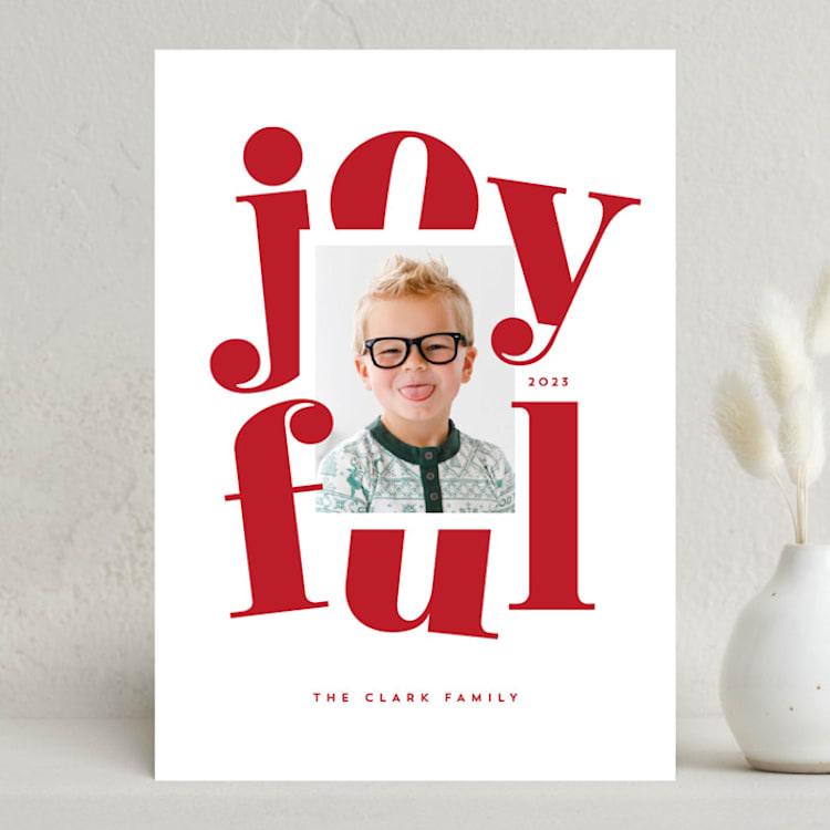 "Joyful Whimsy" - Holiday Cards in Candy Cane by Jessica Corliss - Front