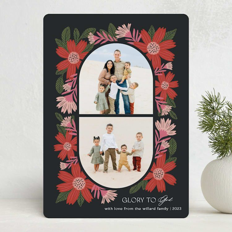 "rejoiceful" - Holiday Cards in Cranberry by Jen Owens - Front