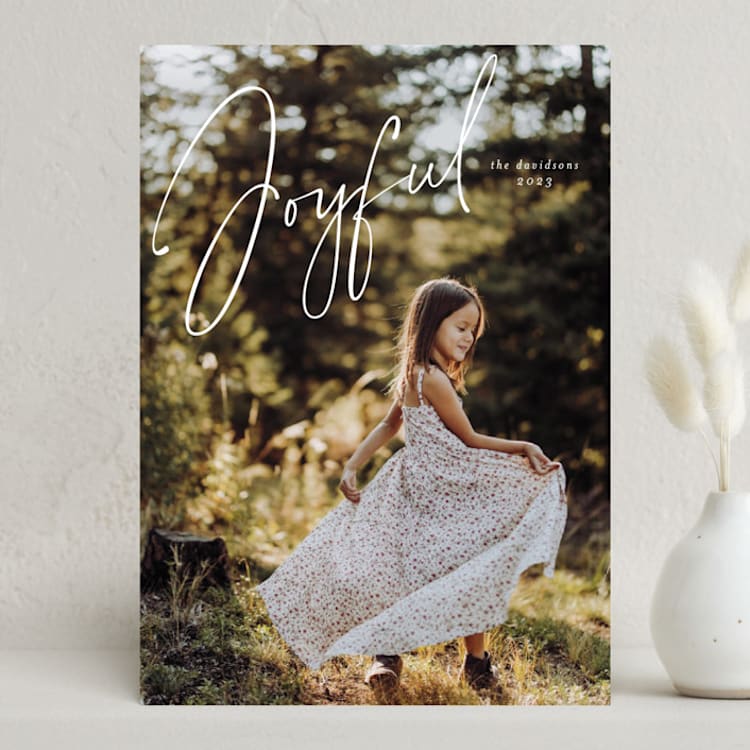 "Simply Joyful Script" - Holiday Cards in Snow by Iveta Angelova - Front