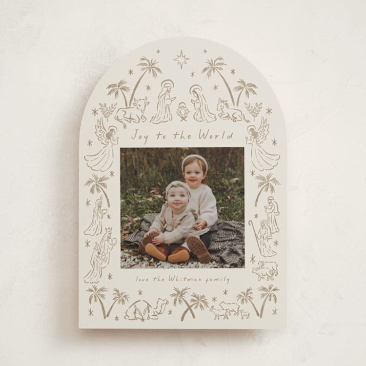 "Joyful Mystery" - Holiday Cards in Sand by Jamie Alexander - Front