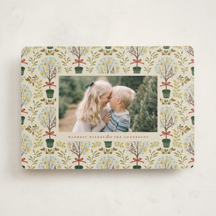 "Partridge in a Pear Tree" - Holiday Cards in Vanilla Bean by Jamie Alexander - Front
