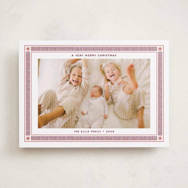 "Merry Wonder" - Holiday Cards in Cranberry by Alston Foster - Front
