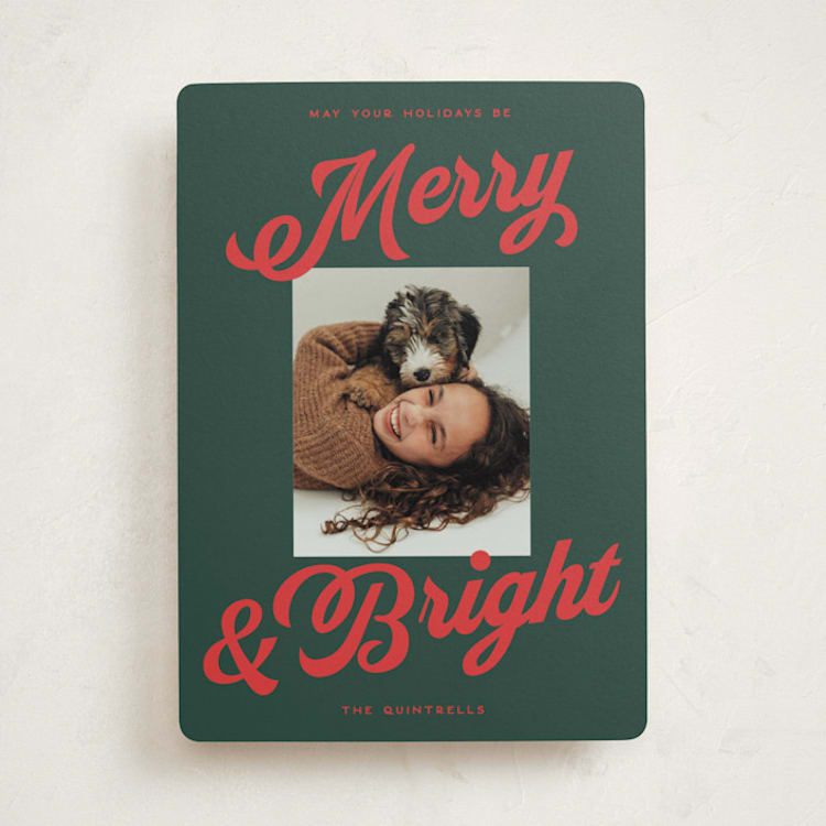 "Vintage Classic" - Holiday Cards in Elf Socks by Jackie Crawford - Front