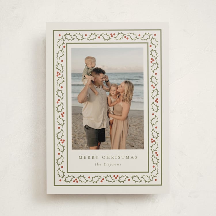 "Merry Holly" - Holiday Cards in Holly by Angela Garrick - Front