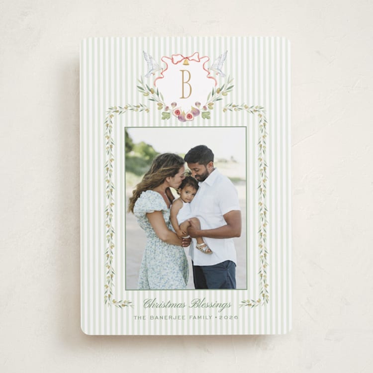 "Bethlehem Crest" - Holiday Cards in Pistachio by Bayberry Kate - Front