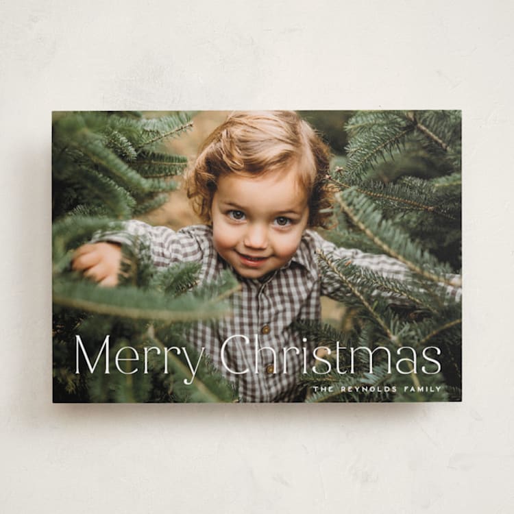 "Merry Christmas Type" - Holiday Cards in Snow by Hooray Creative - Front