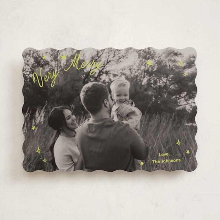 "Sparkle and Cheer" - Holiday Cards in Citron by Ani Somi - Front