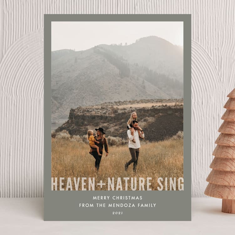 "Heaven + Nature" - Holiday Cards in Ash by Melissa Egan of Pistols - Front