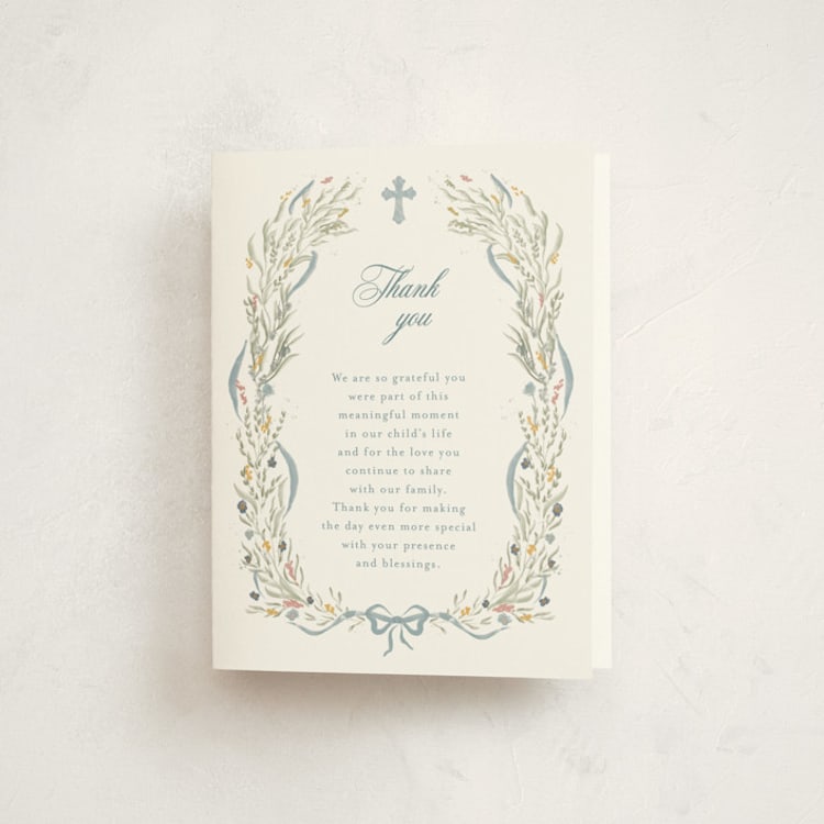 "Ciel" - Baptism and Christening Thank You Cards in Frost by Jelena Vuletic - Front