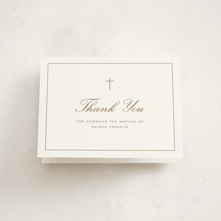 "Simply framed" - Baptism and Christening Thank You Cards in Cafe by Stacey Meacham - Front