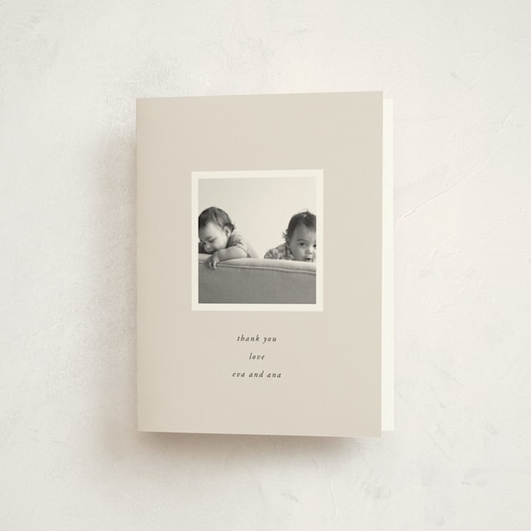 "modern verse" - Baptism and Christening Thank You Cards in Cement by Lori Wemple - Front