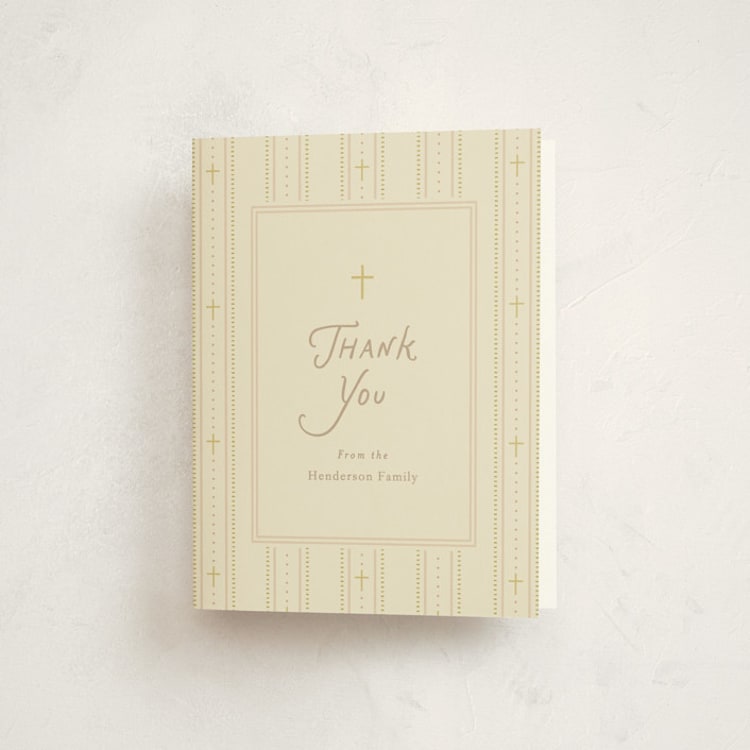 "Eloise" - Baptism and Christening Thank You Cards in Parchment by Ellen Schlegelmilch - Front