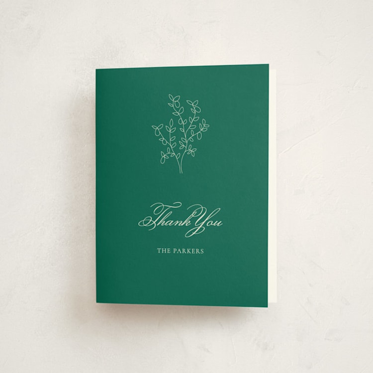 "Divine Day" - Baptism and Christening Thank You Cards in Shamrock by Paloma Morand Monteil - Front